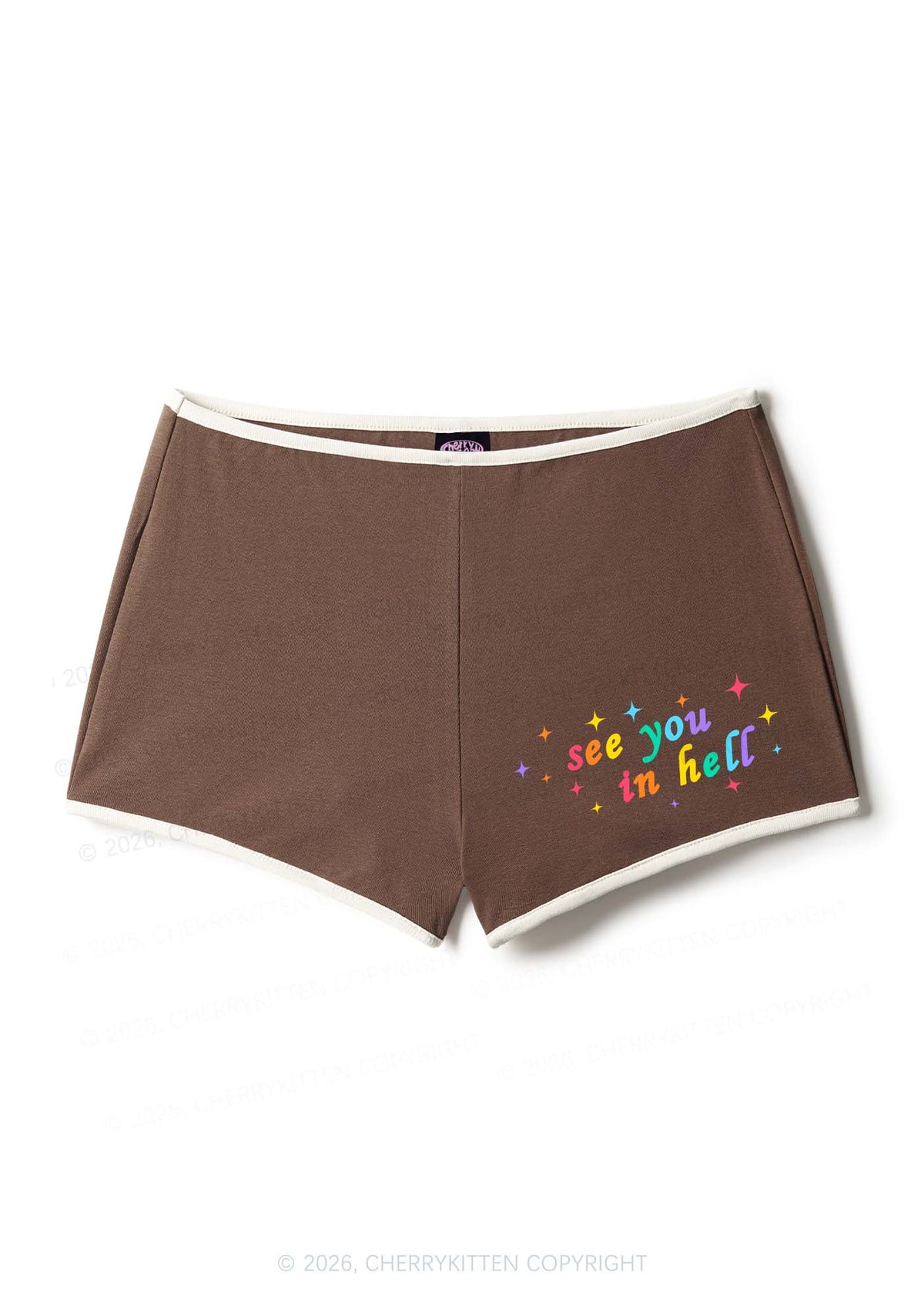 See You In Hell Pride Y2K Booty Shorts Cherrykitten