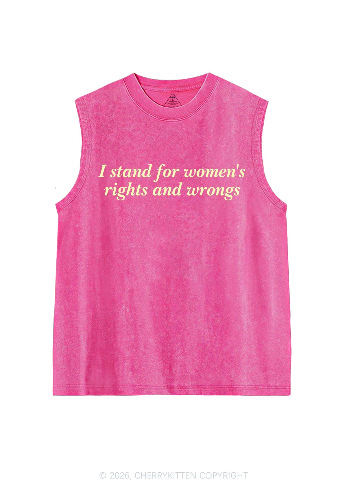 I Stand For Womens Rights Pride Y2K Washed Muscle Tank Cherrykitten