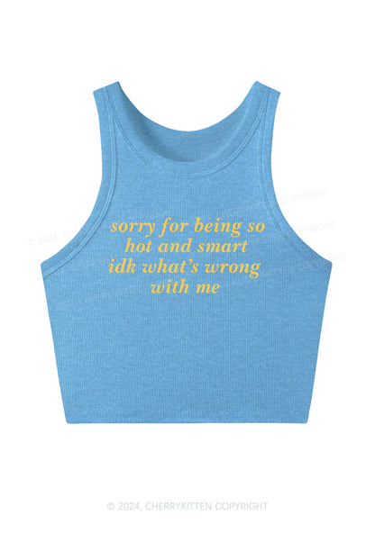 Sorry For Being So Smart Y2K Crop Tank Top Cherrykitten