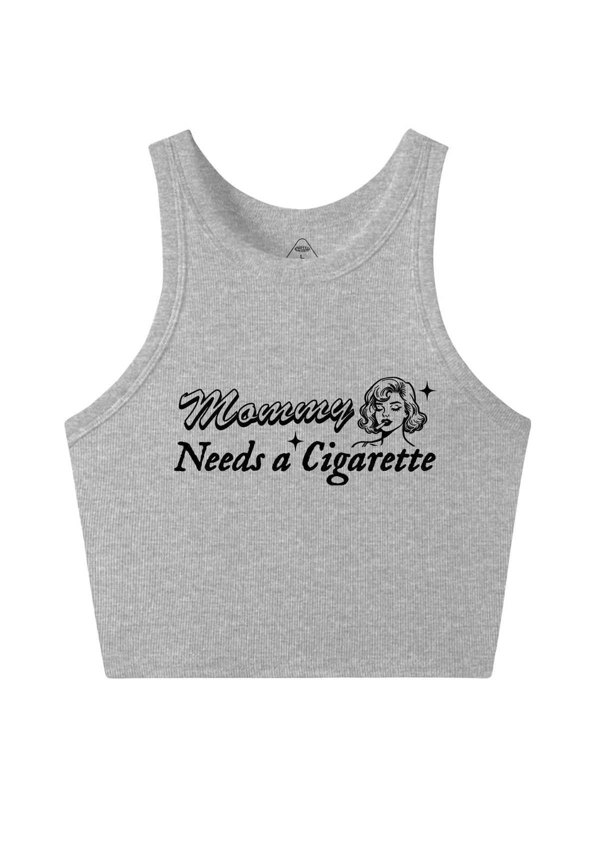 Mommy Needs Cigarette Y2K Crop Tank Top Cherrykitten