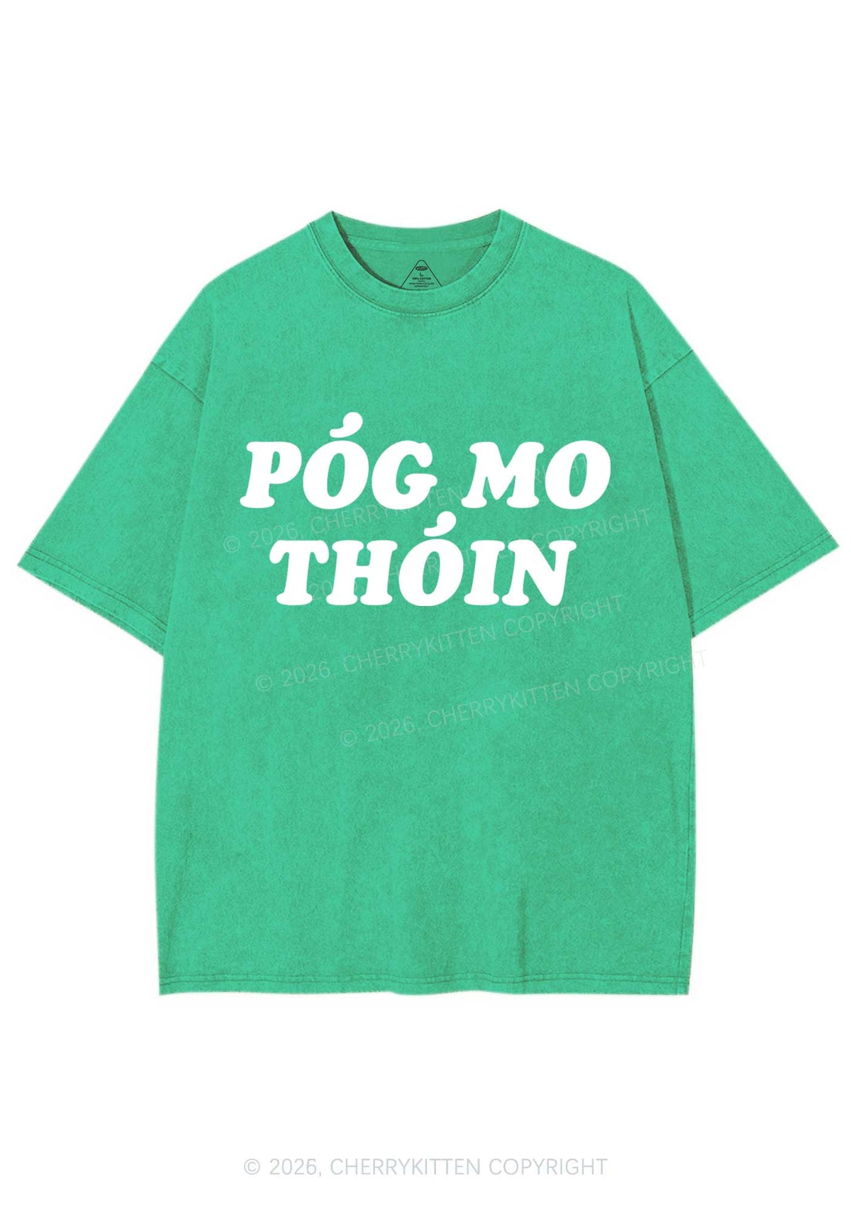 Pog Mo Thoin St Patricks Y2K Shirts Washed Tee Cherrykitten