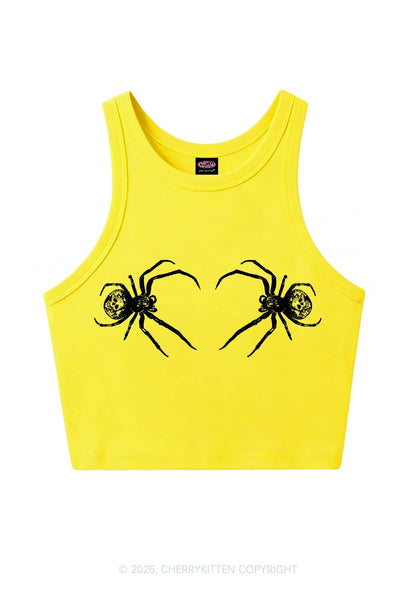 Skull Spider Y2K Crop Tank Top Cherrykitten