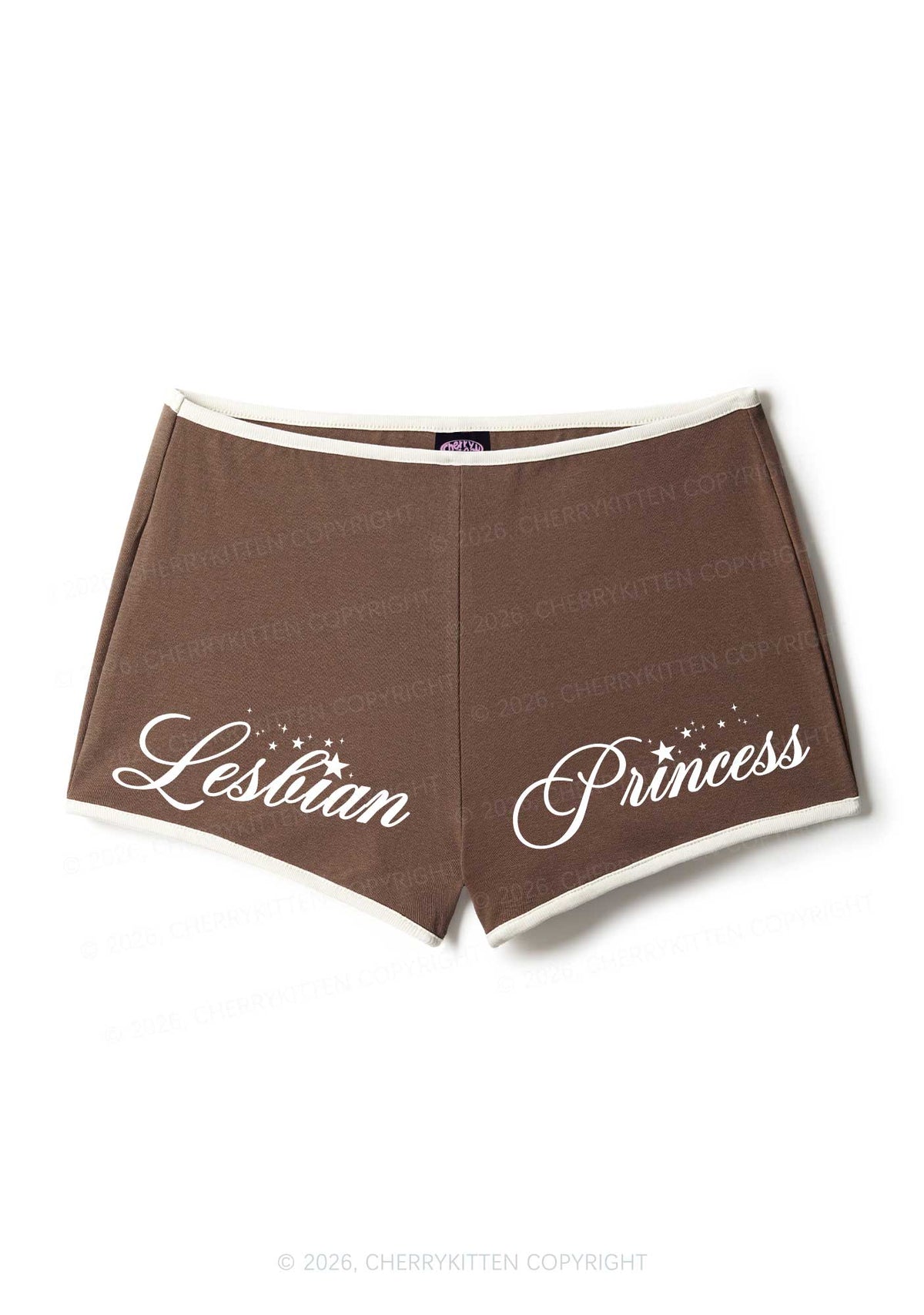 Lesbian Princess Pride Y2K Booty Shorts Cherrykitten