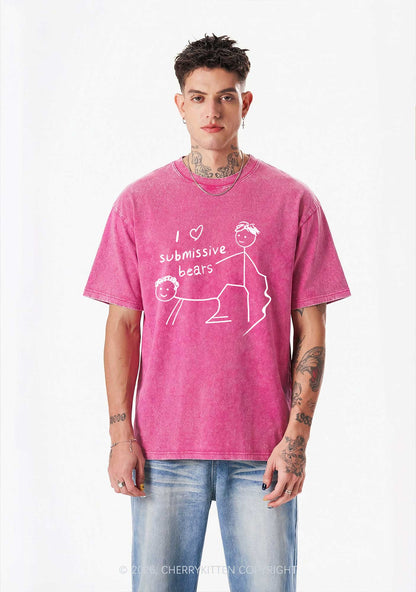 I Love S Bears Y2K Shirts Washed Tee Cherrykitten