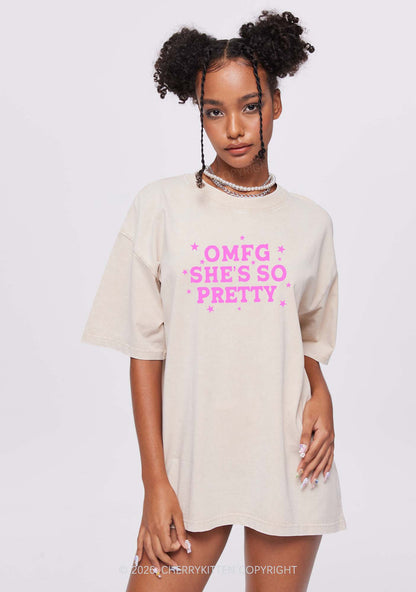 OMFG Shes So Pretty Pride Y2K Shirts Washed Tee Cherrykitten