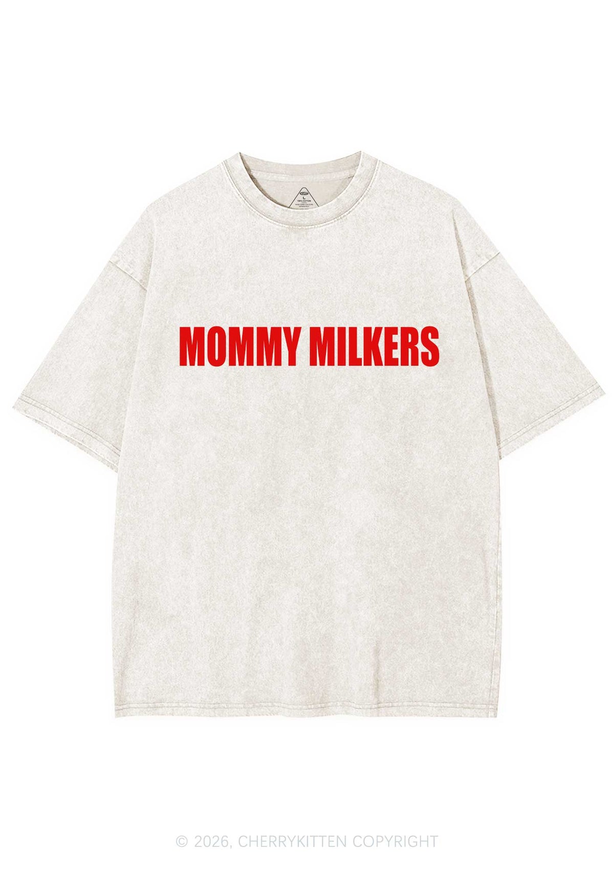 Mommy Milkers Y2K Shirts Washed Tee Cherrykitten