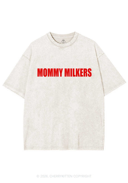 Mommy Milkers Y2K Shirts Washed Tee Cherrykitten