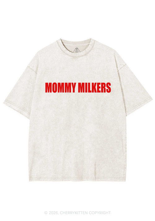 Mommy Milkers Y2K Shirts Washed Tee Cherrykitten