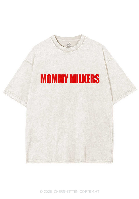 Mommy Milkers Y2K Shirts Washed Tee Cherrykitten