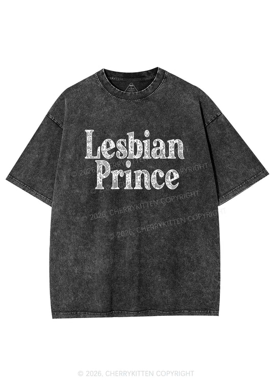 Lesbian Prince Pride Y2K Shirts Washed Tee Cherrykitten
