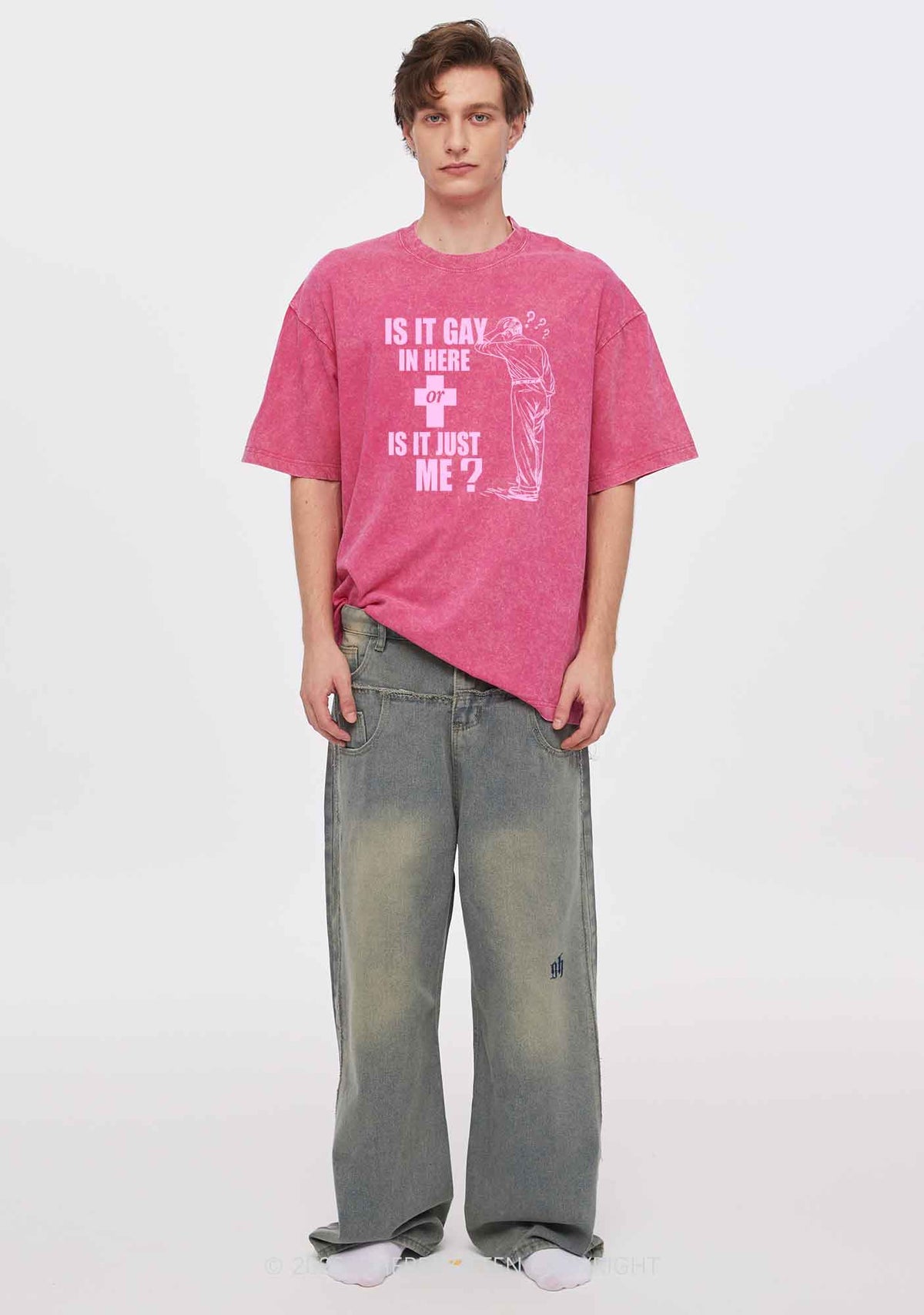 Is It Gay In Here Pride Y2K Shirts Washed Tee Cherrykitten