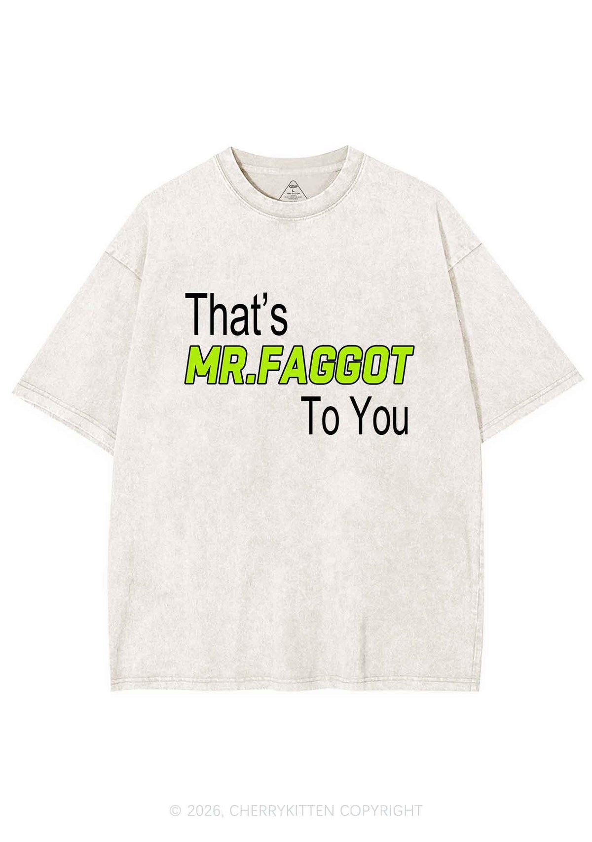 Thats Mr Faggot To You Pride Y2K Shirts Washed Tee Cherrykitten