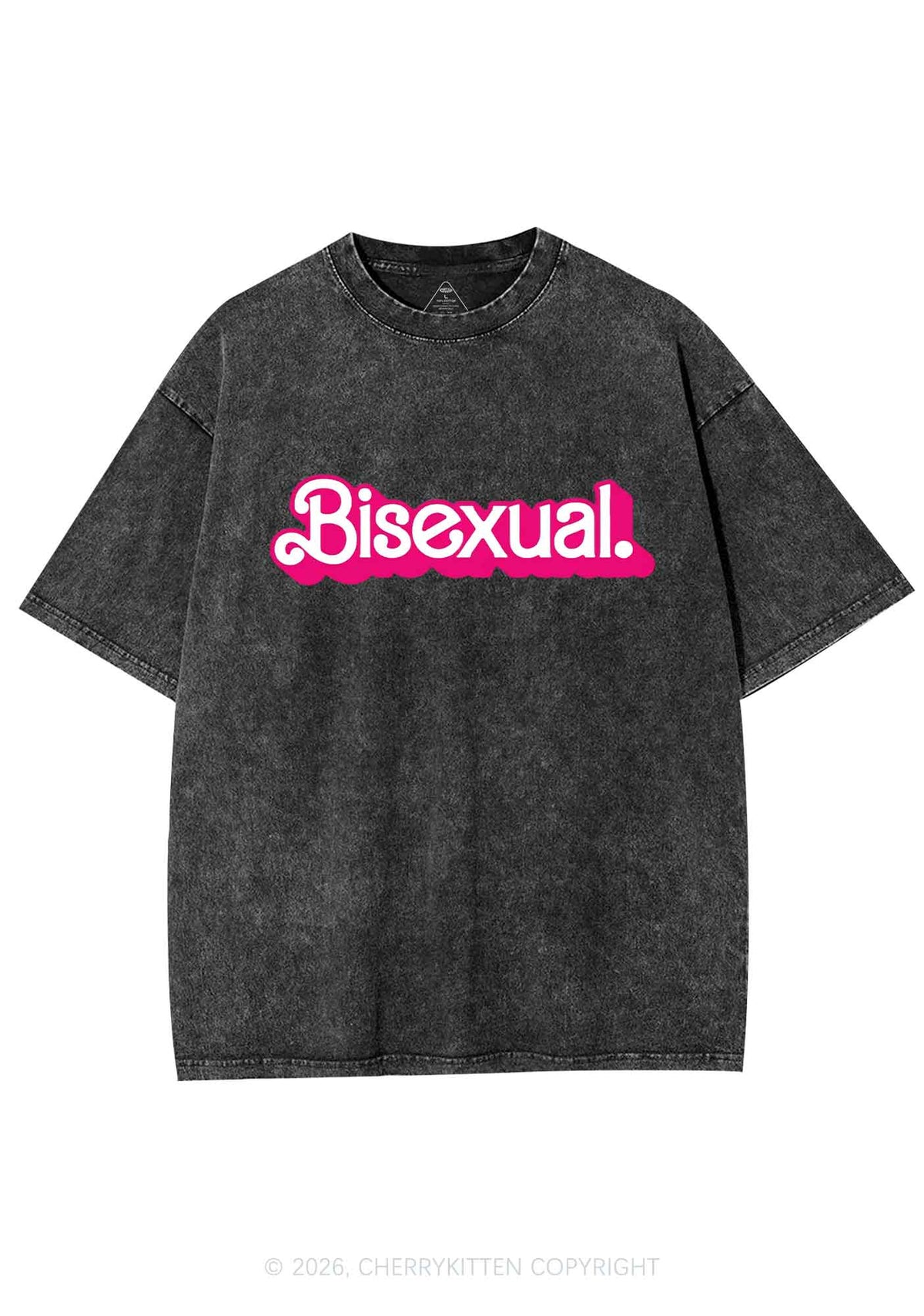 Pink Bisexual Pride Y2K Shirts Washed Tee Cherrykitten