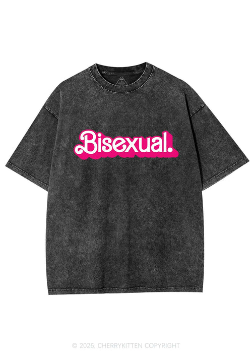 Pink Bisexual Pride Y2K Shirts Washed Tee Cherrykitten