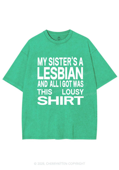 My Sisters A Lesbian Pride Y2K Shirts Washed Tee Cherrykitten