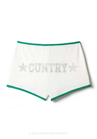 Rhinestone Cuntry Y2K Booty Shorts Cherrykitten