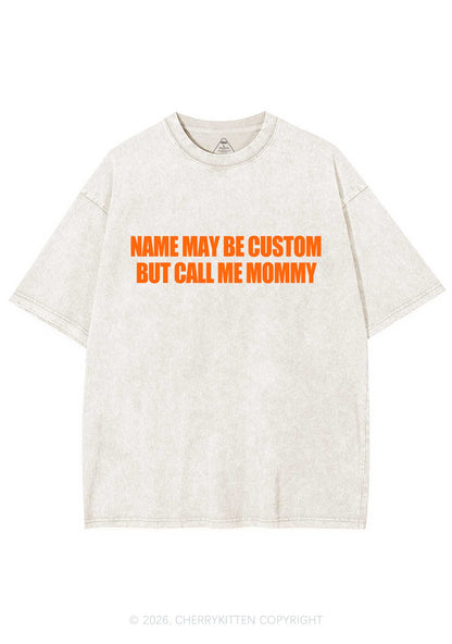 Custom Name Call Me Mommy Y2K Shirts Washed Tee Cherrykitten
