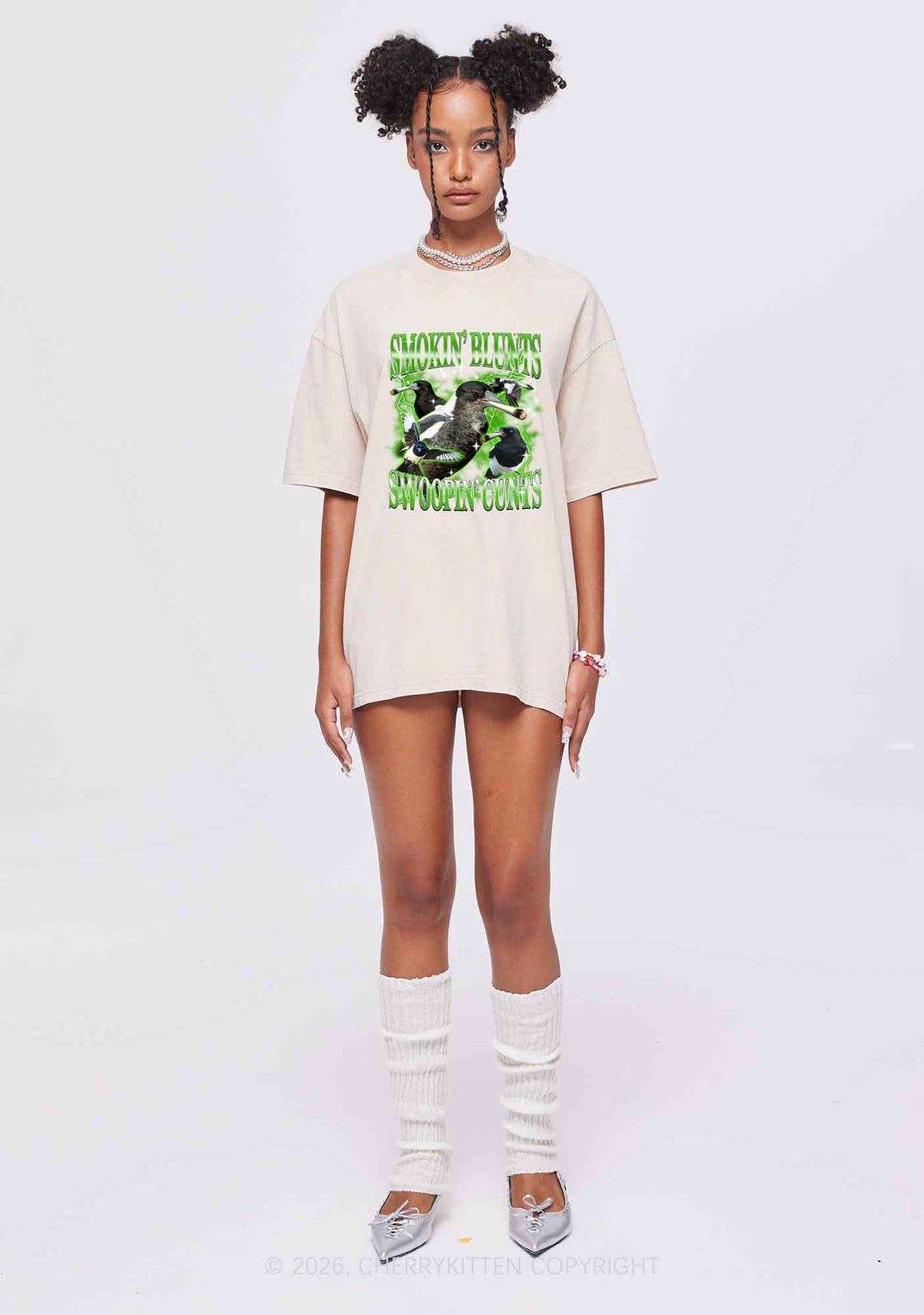Smokin Blunts Swoopin Cxxts Y2K Shirts Washed Tee Cherrykitten