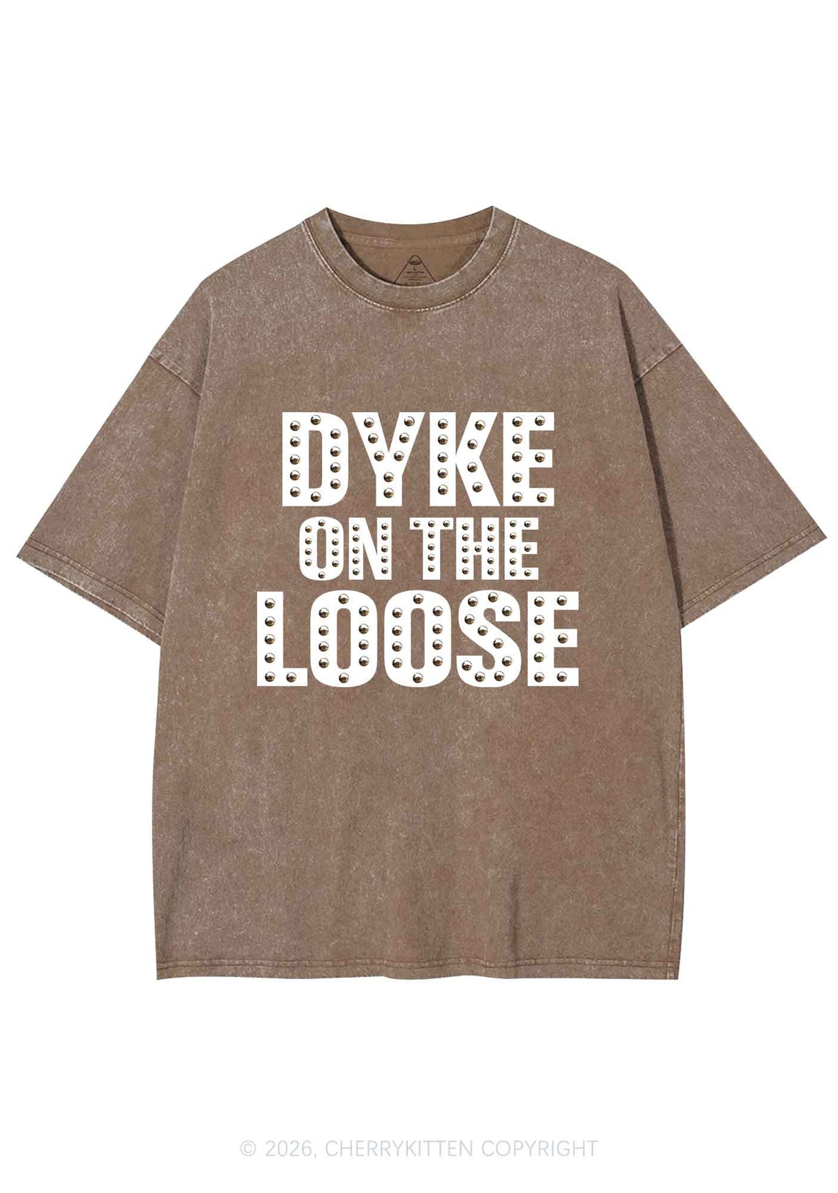 Dyke On The Loose Pride Y2K Shirts Washed Tee Cherrykitten