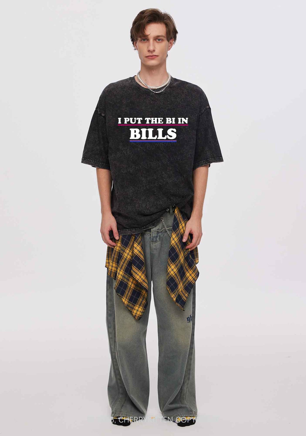 I Put The Bi In Bills Pride Y2K Shirts Washed Tee Cherrykitten