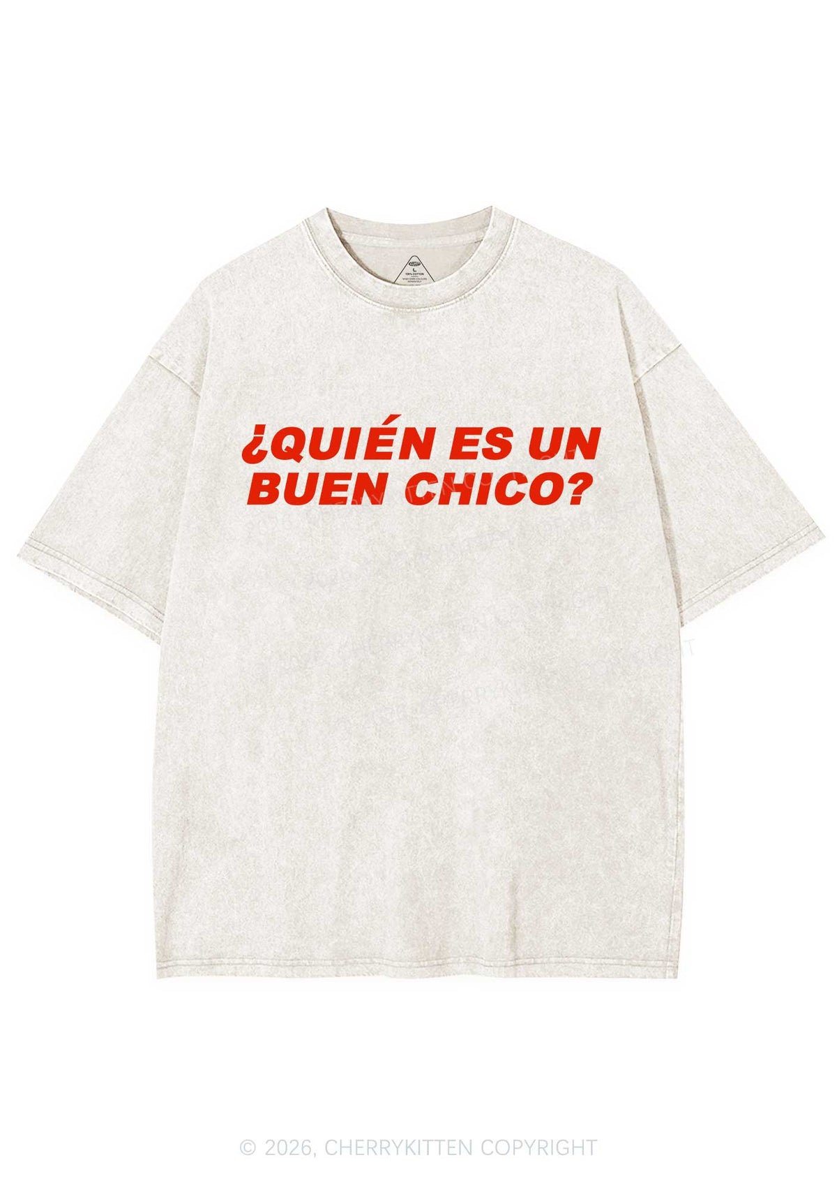 Quien Es Un Buen Chico Y2K Shirts Washed Tee Cherrykitten