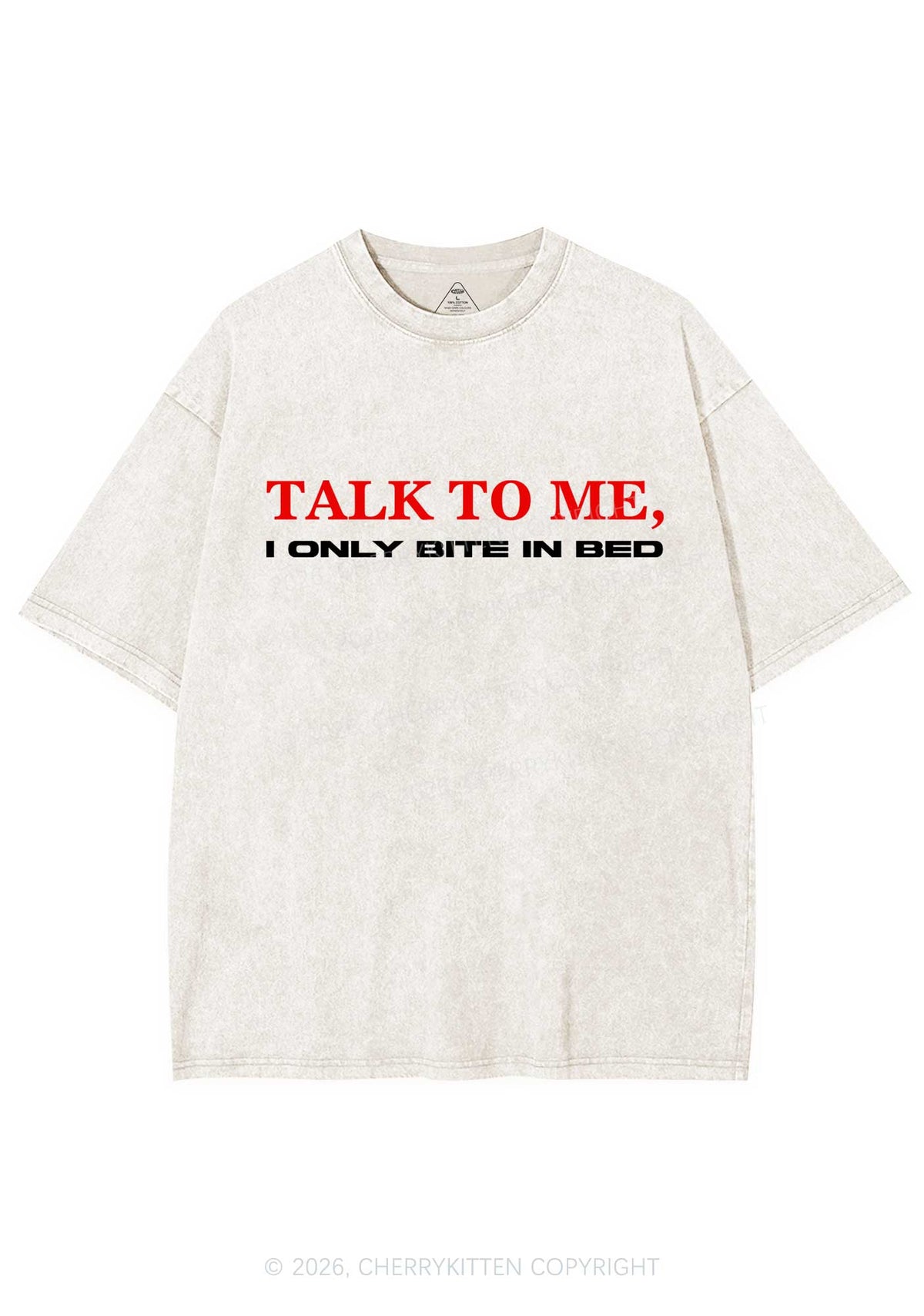 I Only Bite In Bed Y2K Shirts Washed Tee Cherrykitten
