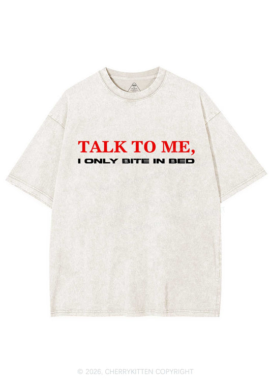 I Only Bite In Bed Y2K Shirts Washed Tee Cherrykitten
