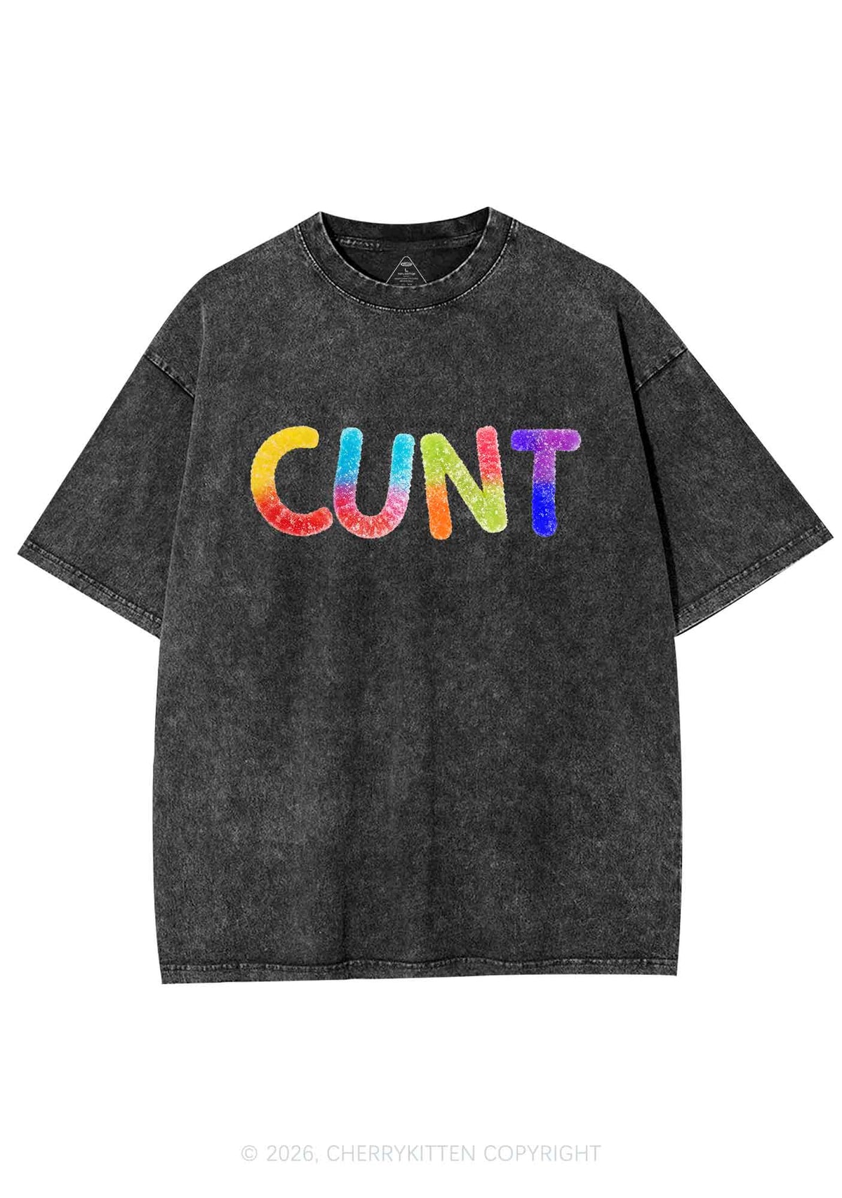 Rainbow Candy Cxxt Pride Y2K Shirts Washed Tee Cherrykitten