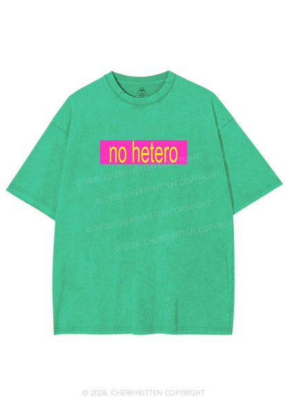 No Hetero Pride Y2K Shirts Washed Tee Cherrykitten