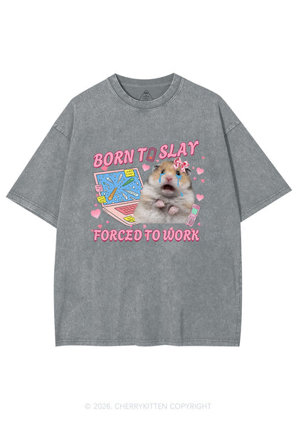 Custom Meme Born To Slay Y2K Shirts Washed Tee Cherrykitten
