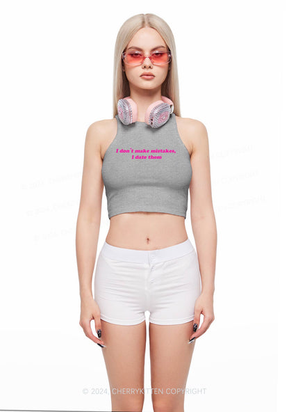I Don't Make Mistakes Y2K Crop Tank Top Cherrykitten