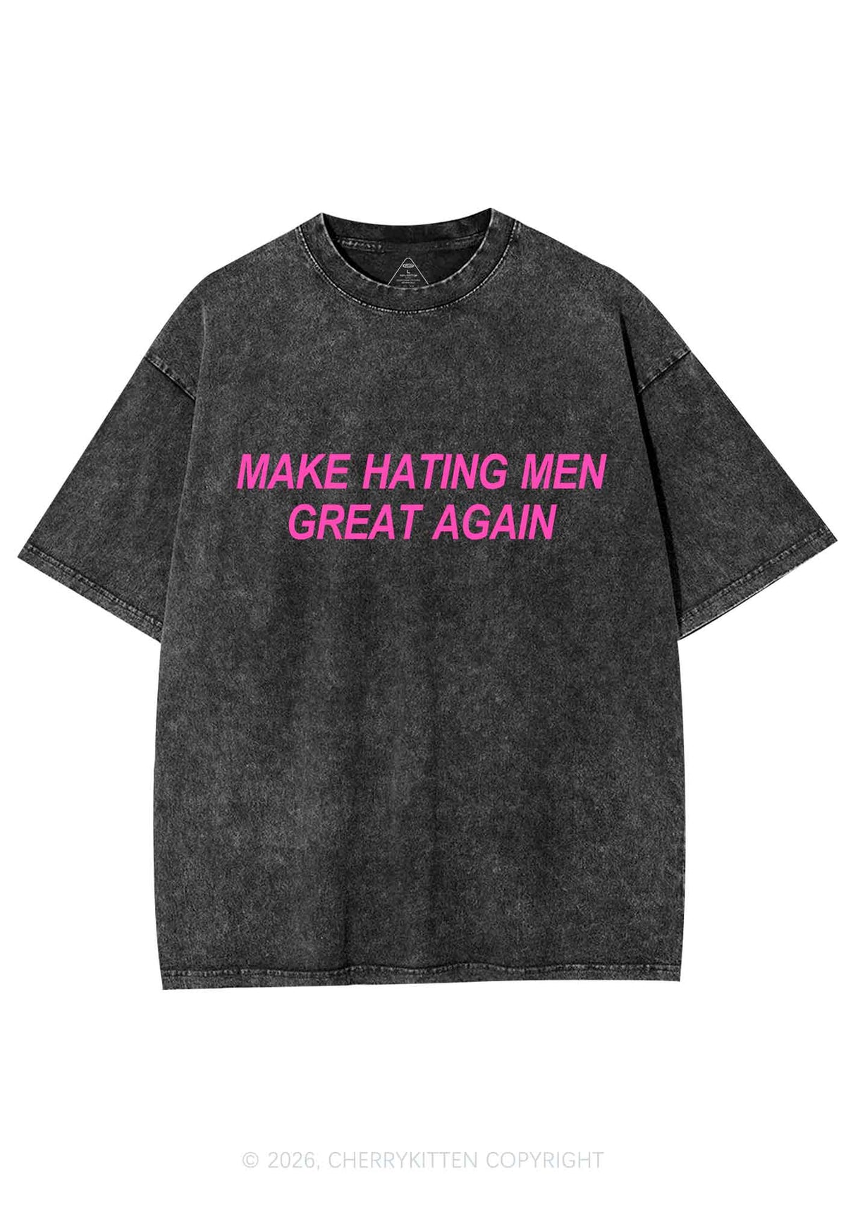 Make Hating Men Great Again Y2K Shirts Washed Tee Cherrykitten