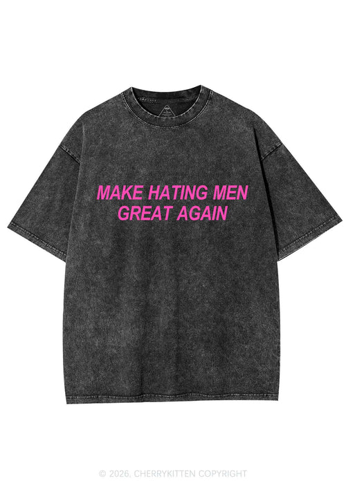Make Hating Men Great Again Y2K Shirts Washed Tee Cherrykitten