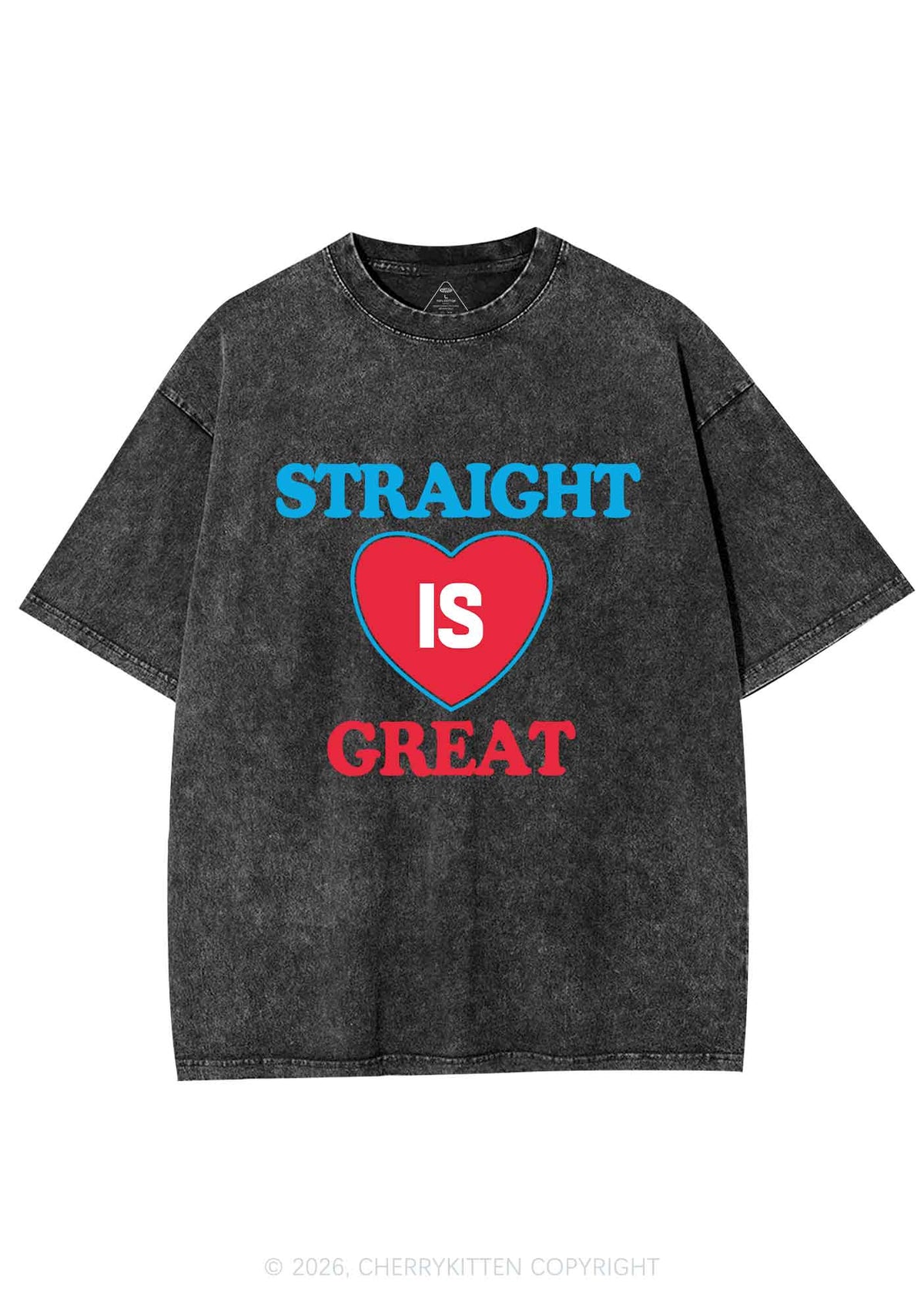 Straight Is Great Pride Y2K Shirts Washed Tee Cherrykitten