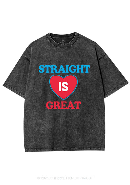 Straight Is Great Pride Y2K Shirts Washed Tee Cherrykitten