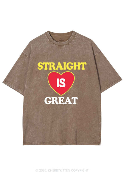 Straight Is Great Pride Y2K Shirts Washed Tee Cherrykitten