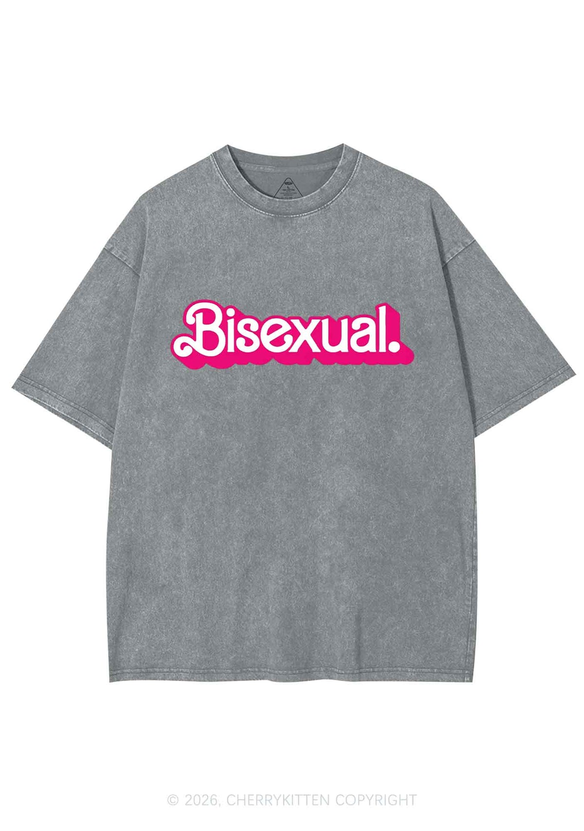 Pink Bisexual Pride Y2K Shirts Washed Tee Cherrykitten