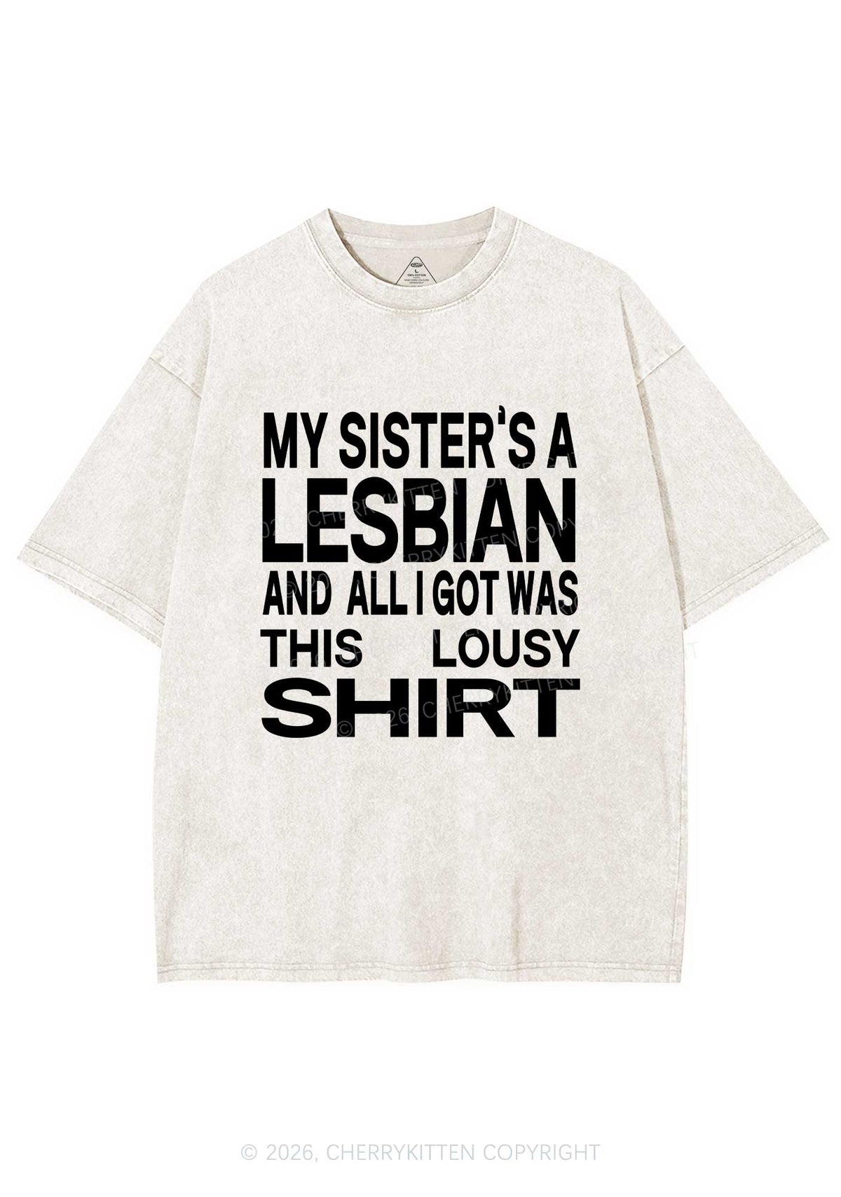 My Sisters A Lesbian Pride Y2K Shirts Washed Tee Cherrykitten