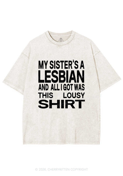 My Sisters A Lesbian Pride Y2K Shirts Washed Tee Cherrykitten
