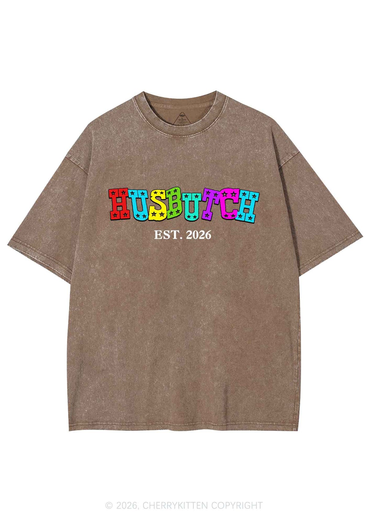 Custom Year Rainbow Husbutch Pride Y2K Shirts Washed Tee Cherrykitten