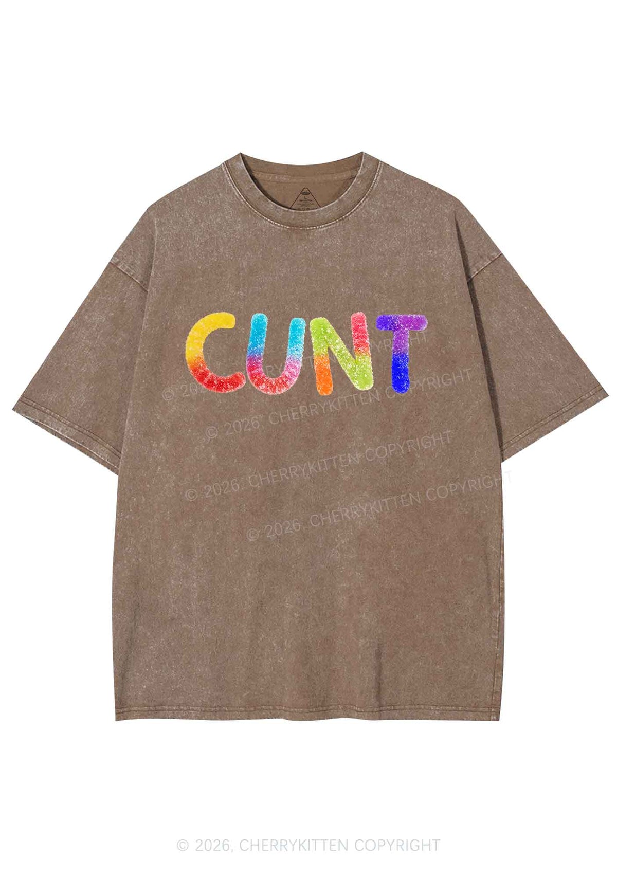 Rainbow Candy Cxxt Pride Y2K Shirts Washed Tee Cherrykitten