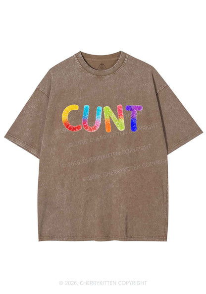 Rainbow Candy Cxxt Pride Y2K Shirts Washed Tee Cherrykitten