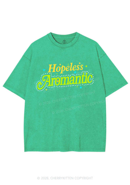 Hopeless Aromantic Pride Y2K Shirts Washed Tee Cherrykitten