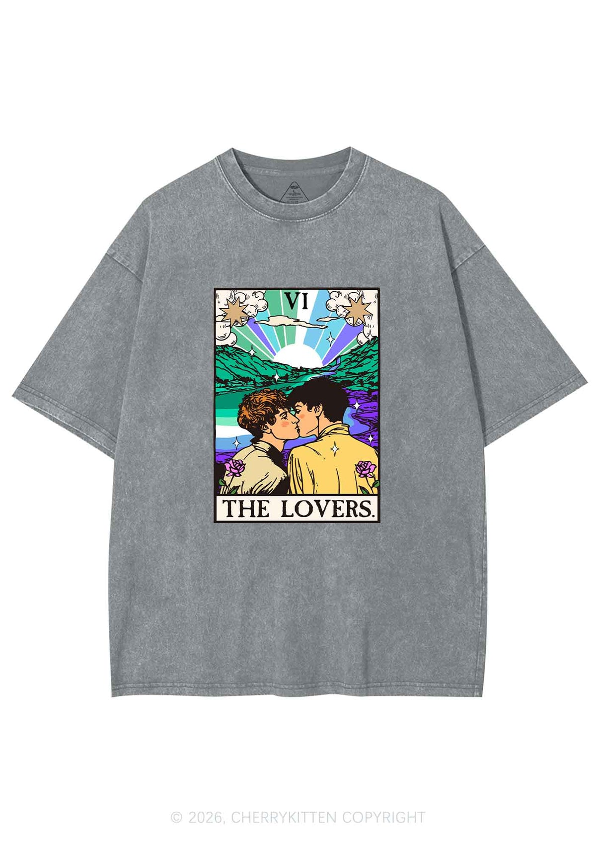 The Gay Lovers Pride Y2K Shirts Washed Tee Cherrykitten