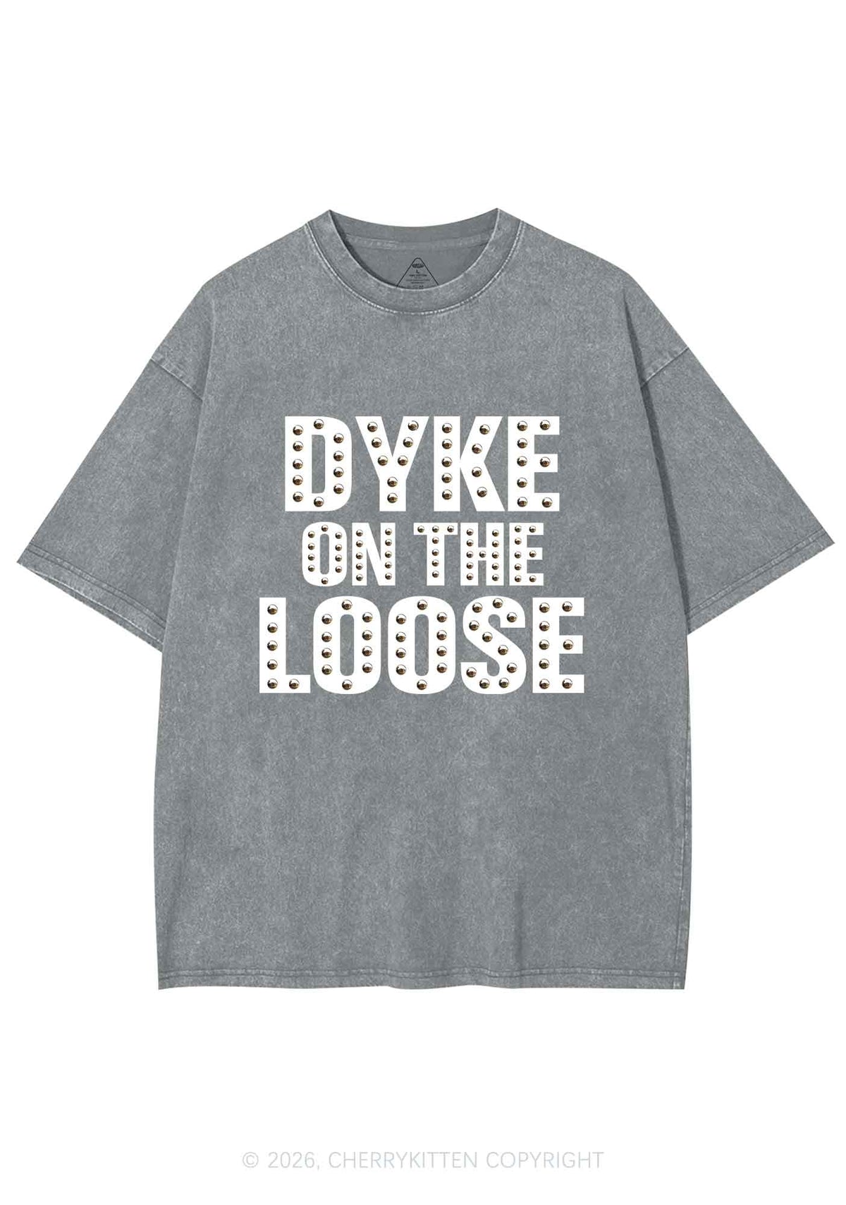 Dyke On The Loose Pride Y2K Shirts Washed Tee Cherrykitten