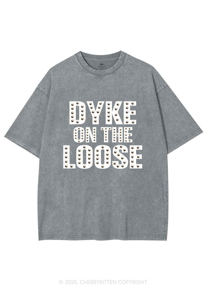 Dyke On The Loose Pride Y2K Shirts Washed Tee Cherrykitten