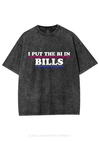 I Put The Bi In Bills Pride Y2K Shirts Washed Tee Cherrykitten