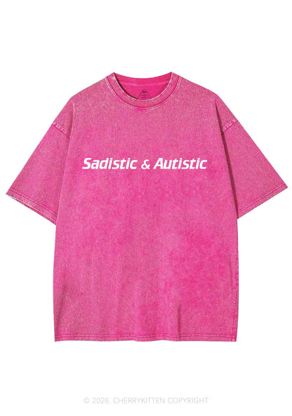 Sadistic Autistic Y2K Shirts Washed Tee Cherrykitten