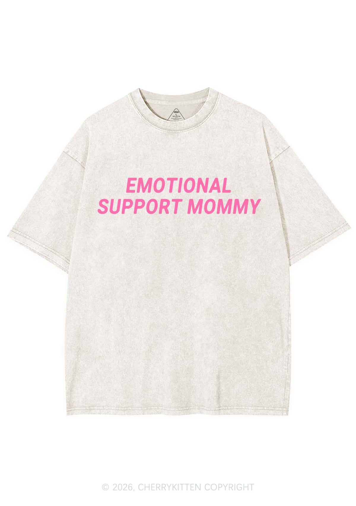 Emotional Support Mommy Y2K Shirts Washed Tee Cherrykitten