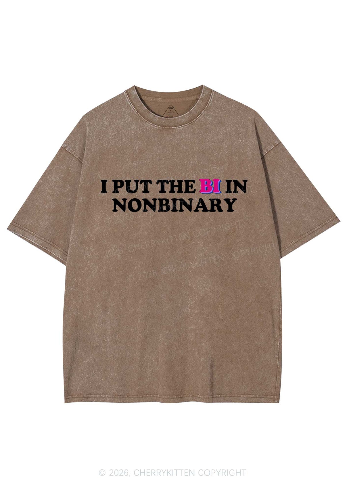 I Put The Bi In Nonbinary Pride Y2K Shirts Washed Tee Cherrykitten